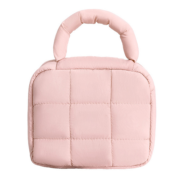 Fluffy Polyester Cosmetics bag with handle