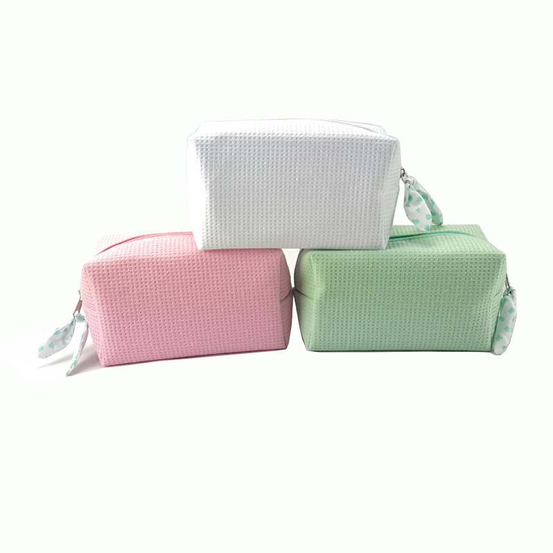 waffle Zipper Cosmetic Make Up Bag