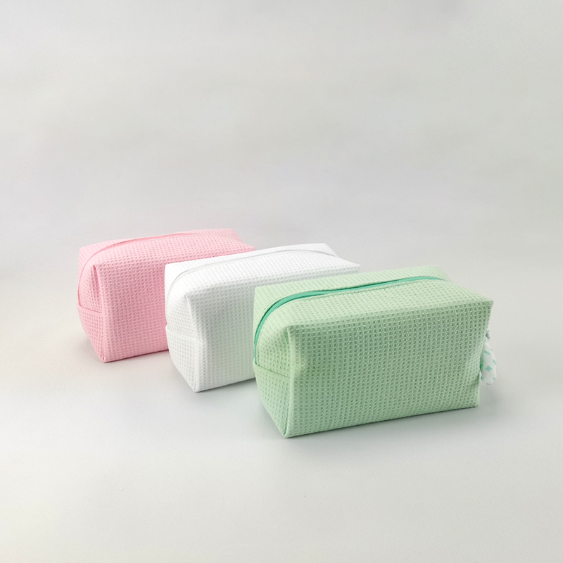 waffle Zipper Cosmetic Make Up Bag