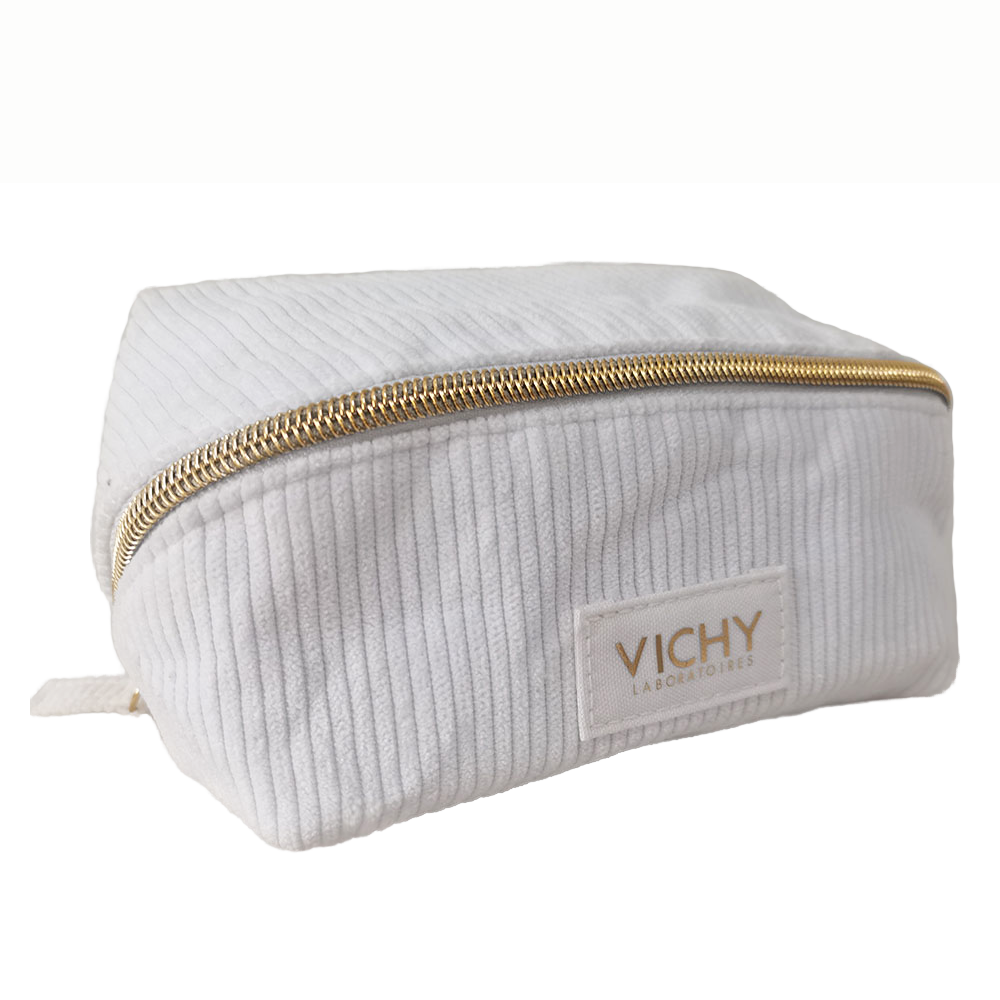 wholesale women white corduroy cosmetic bag