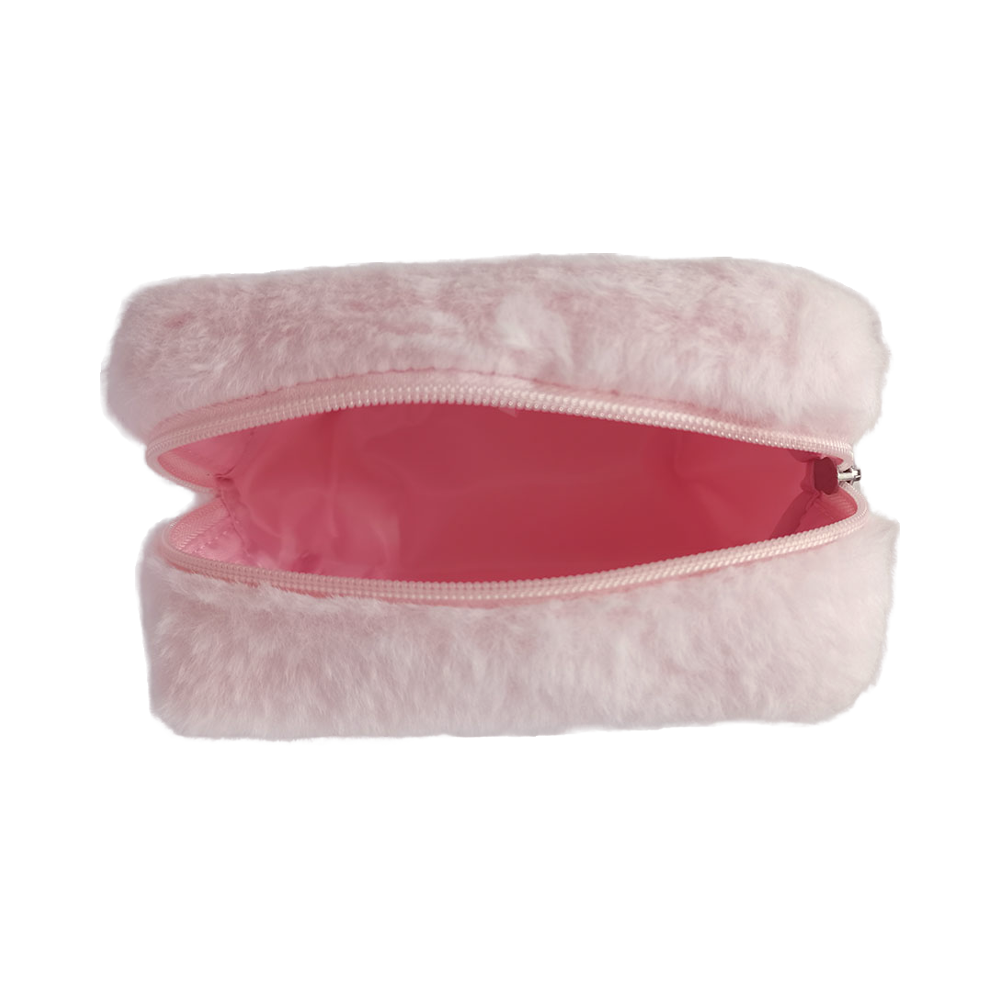 manufacture pink Fleece cosmetic bag