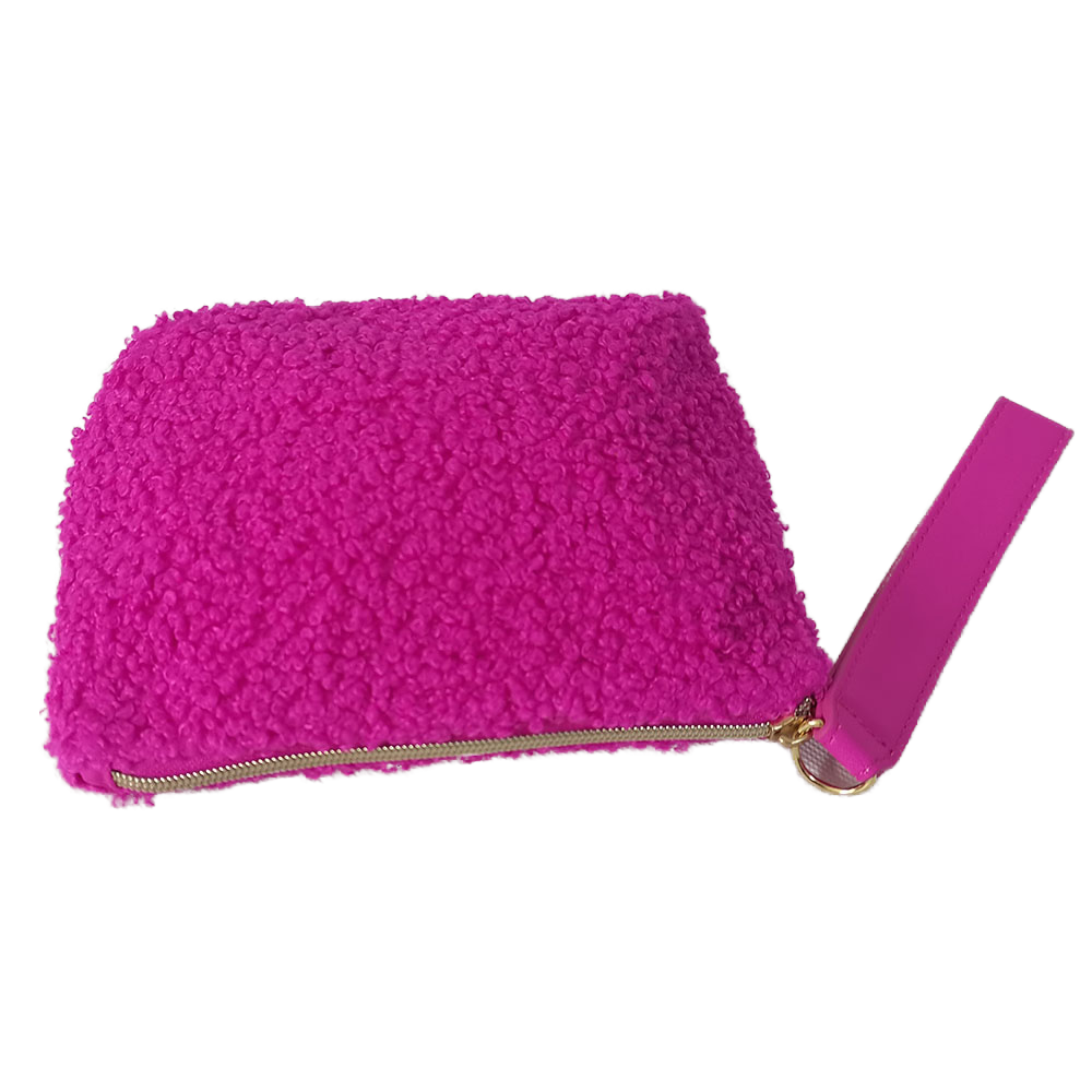 manufacture Teddy fleece makeup zipper pouch